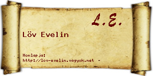Löv Evelin névjegykártya